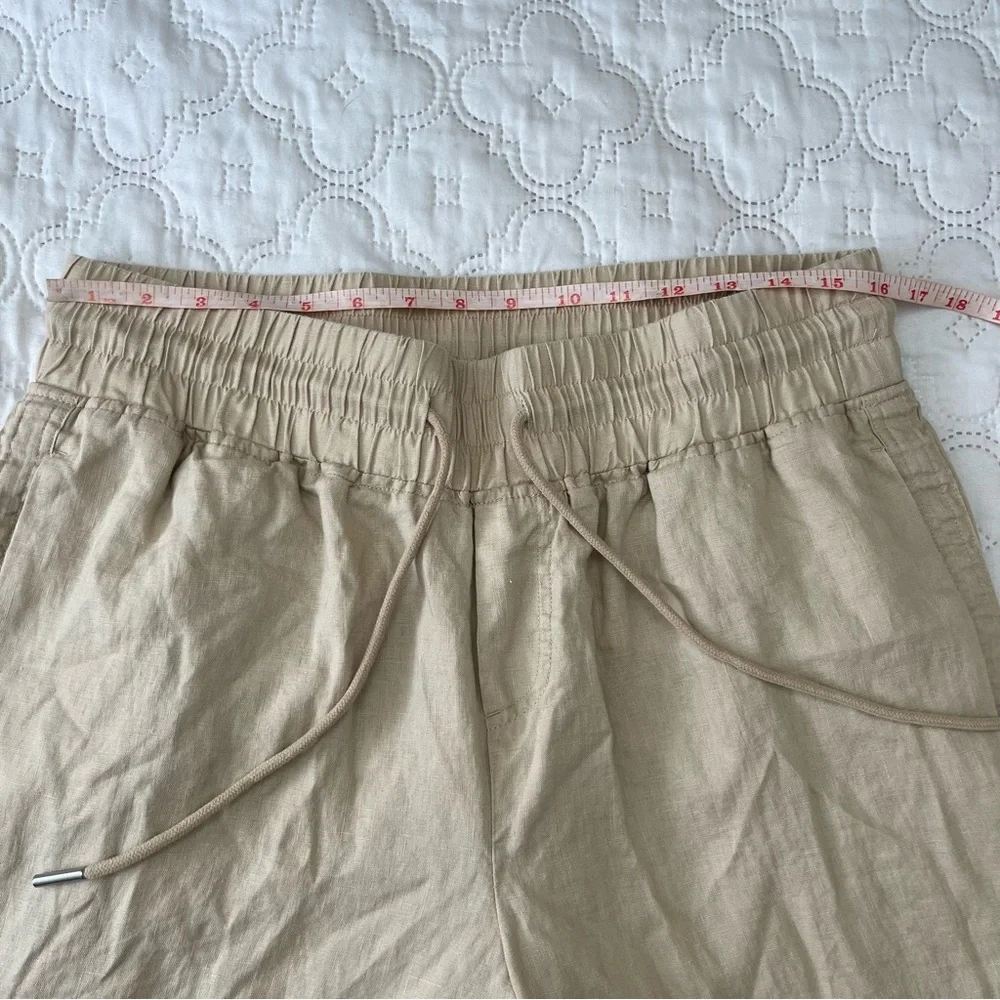 Quince 100% European Linen Wide Leg Pants JDA01 Beige L - Picture 7 of 17
